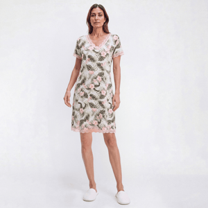 Womens Rene Rofe(R) Short Sleeve Floral Palm Nightshirt